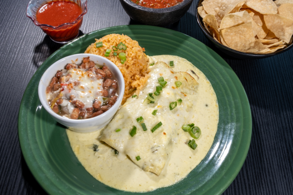 Spinach enchilada dinner