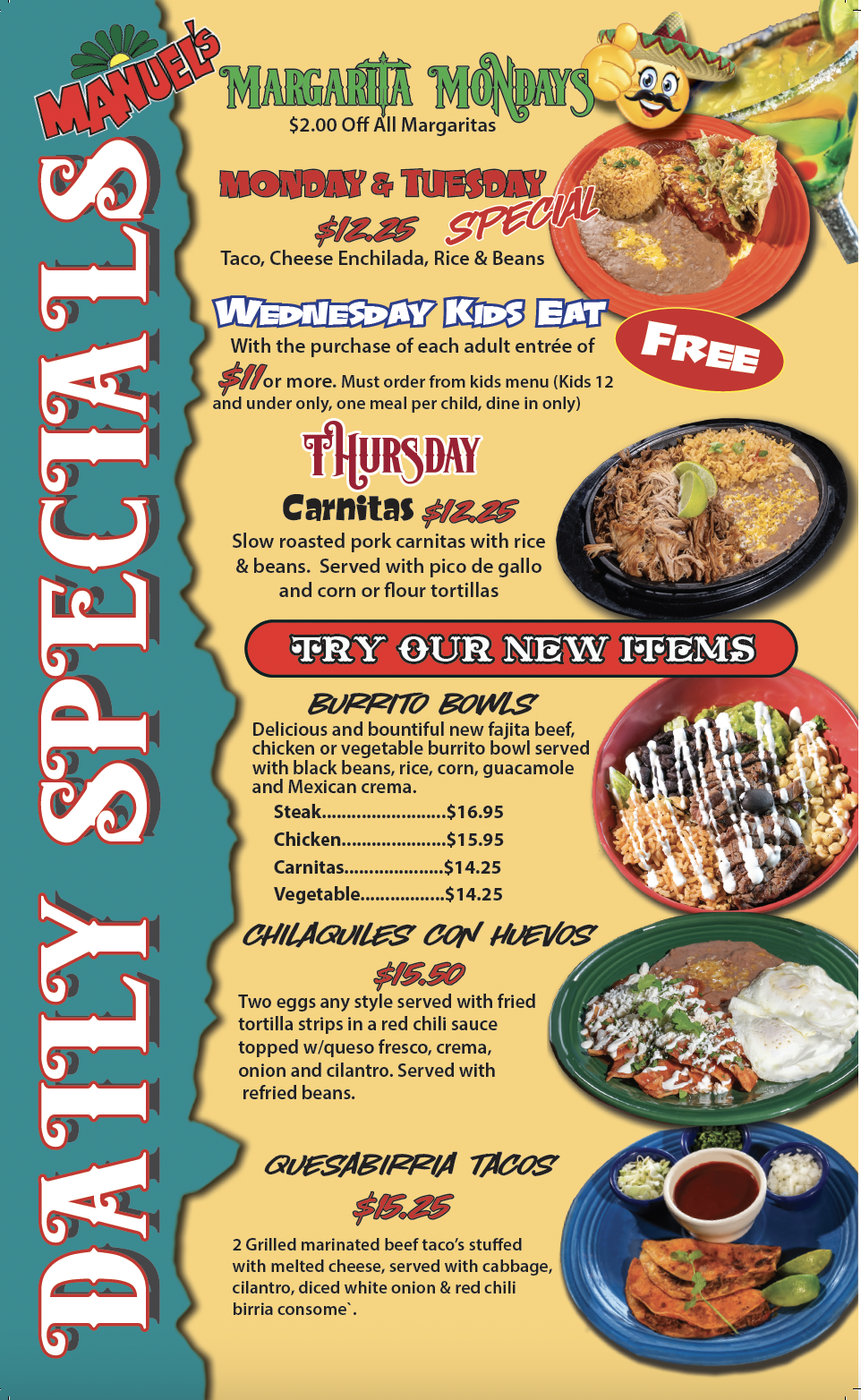UPDATED daily specials
